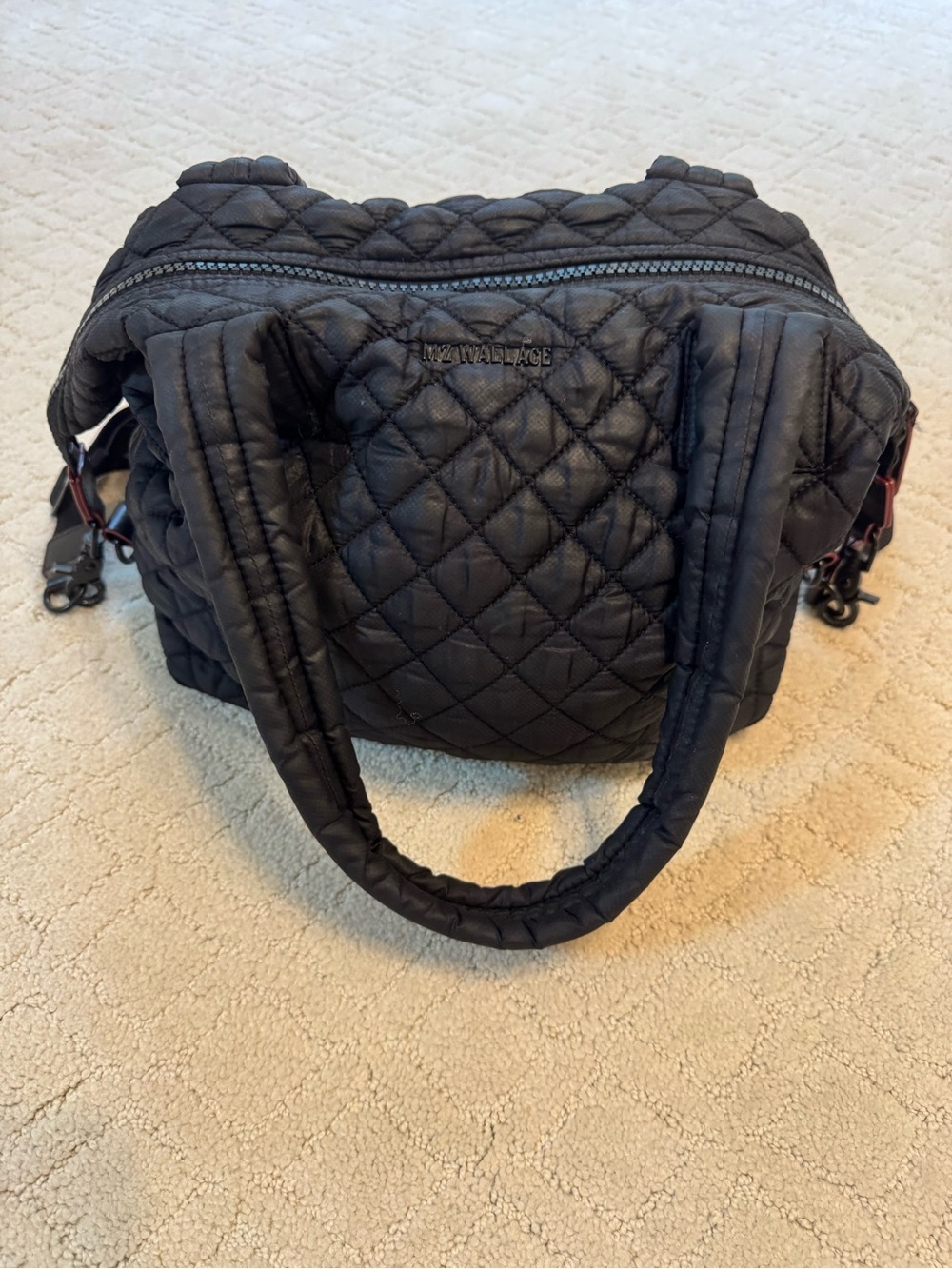 MZ Wallace Sutton Black Quilted Nylon Shoulder Bag
